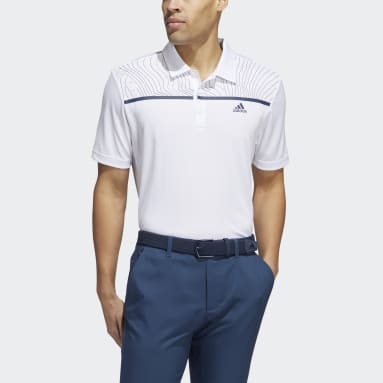 Men Golf White Core Chest-Print Polo Shirt