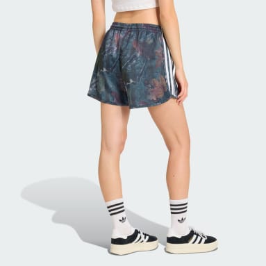 adidas Originals Leaf Camo Print Satin Shorts