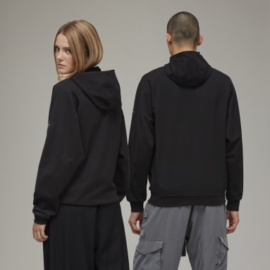 Sweat-shirt à capuche zippé et stretch en molleton Y-3 Noir Y-3