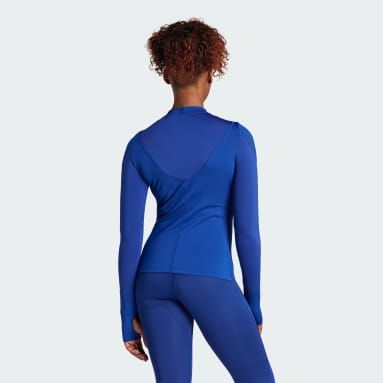 Maglia da allenamento adidas by Stella McCartney TruePurpose Long Sleeve Blu Donna adidas by Stella McCartney