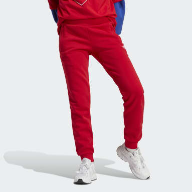 Women's Originals Red Adicolor Essentials Fleece Slim Joggers