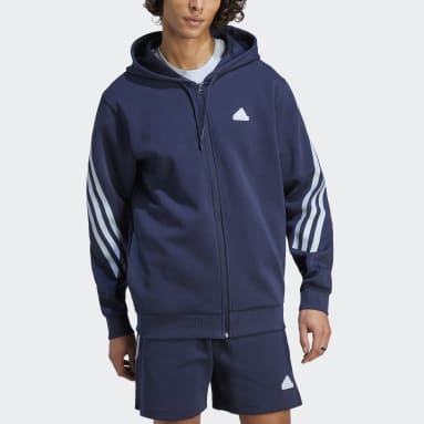 Herr Sportswear Blå Future Icons 3-Stripes Full-Zip Hoodie