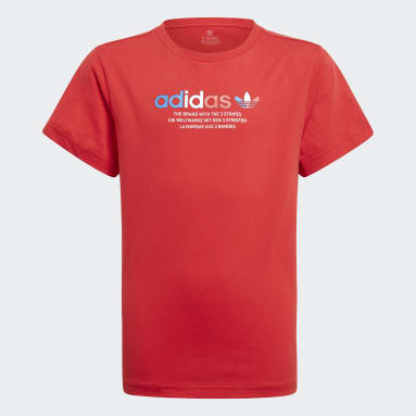 Camiseta Adicolor Estampada Rojo Niño Originals