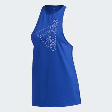 Camiseta sin mangas Badge of Sport Azul Mujer Gimnasio Y Entrenamiento