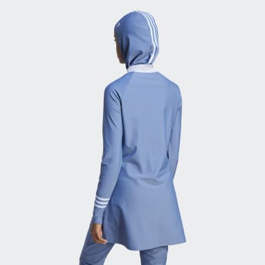 Ženy Plávanie modrá Top 3-Stripes Long Sleeve Swim