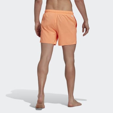 Männer Schwimmen Short Length Solid Badeshorts Orange