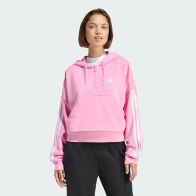 Essentials 3-Stripes French Terry Quarter-Zip Hoodie