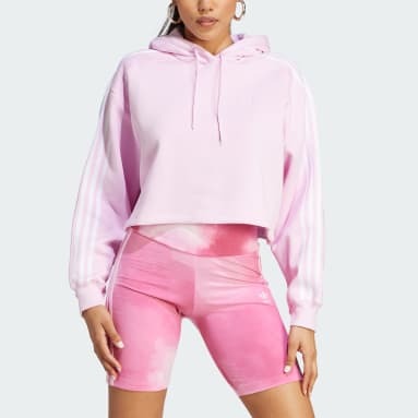 Women's Originals Pink Adicolor Classics Cropped Hoodie