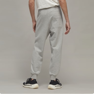 Men Y-3 Grey Y-3 Organic Cotton Terry Cuffed Pants