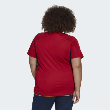 Camisola Principal 22 de Espanha (Plus Size) Vermelho Mulher Futebol