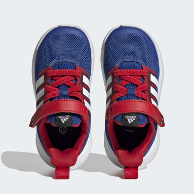 รองเท้าพร้อมสายรัดด้านบนและเชือกรองเท้ายืดหยุ่น adidas x Marvel FortaRun 2.0 Spider-Man Cloudfoam