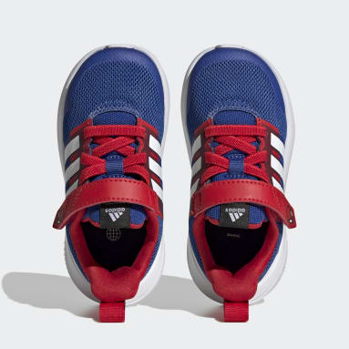 Chaussure à lacets élastiques et scratch sur le dessus adidas x Marvel FortaRun 2.0 Spider-Man Cloudfoam Sport Running Bleu Enfants Sportswear