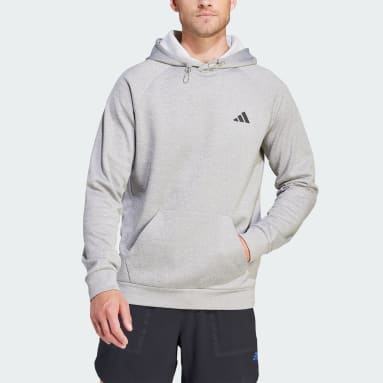 Men Training Grey Game and Go Small Logo Training Hoodie