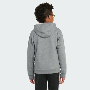 Youth Training Grey ESS HTR FLC HOOD PULOVR 23