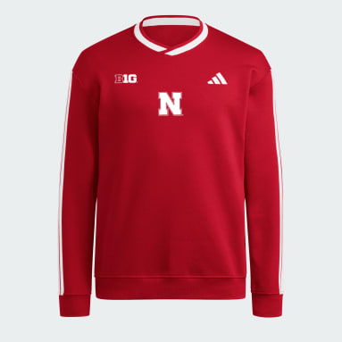 Nebraska Cornhuskers 3-Stripes Fleece Jersey Crew