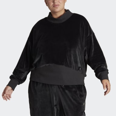Frauen Sportswear Holidayz Cozy Velour Sweatshirt – Große Größen Schwarz