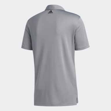Men Golf Grey 3-Stripe Basic Polo Shirt