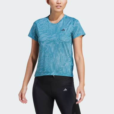 Run Icons 3 Bar Logo Allover Print Running T-skjorte Turkis