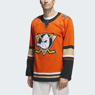 Men Hockey Orange Ducks Authentic Jersey