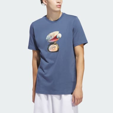 Men Golf Blue adidas x Malbon Graphic T-Shirt