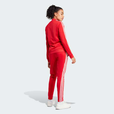 Tuta Essentials 3-Stripes Rosso Donna Sportswear