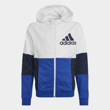 Colorblock Full-Zip Hettegenser Hvit