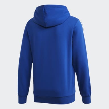 Männer Sportswear Essentials 3-Streifen Fleece Kapuzenjacke Blau