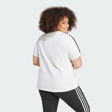Kvinder Sportswear Hvid Essentials Slim 3-Stripes Plus Size T-shirt