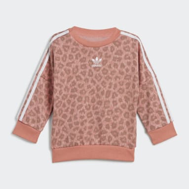 Ensemble avec sweat-shirt ras-du-cou à imprimé animal intégral Rose Enfants Originals