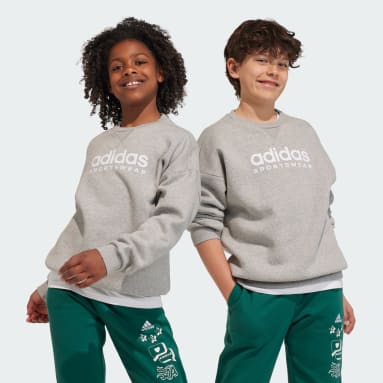 Felpa Fleece Crew Junior Grigio Bambini Sportswear