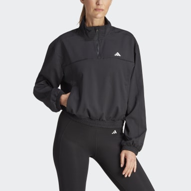Sudadera AEROREADY Train Essentials Woven Quarter-Zip Negro Mujer Gimnasio Y Entrenamiento