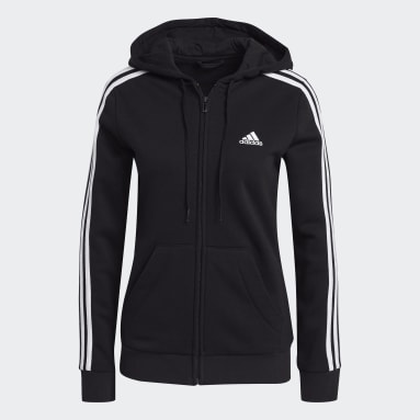 Essentials Fleece 3-Stripes Full-Zip Hettegenser