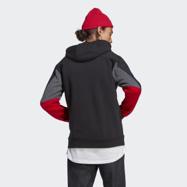 Sudadera con Gorro Essentials Colorblock Negro Hombre Sportswear