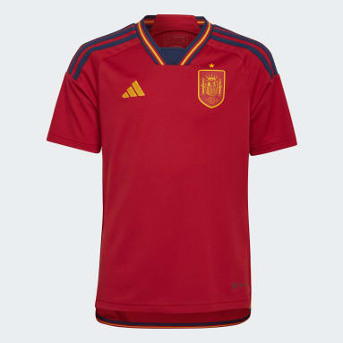 Camisola Principal 22 da Espanha Vermelho Rapazes Futebol