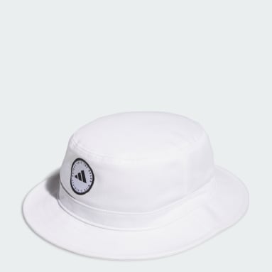 Men Golf White Solid Bucket Hat
