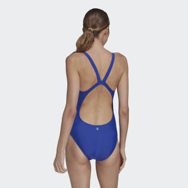 Dam Simning Blå Mid 3-Stripes Swimsuit