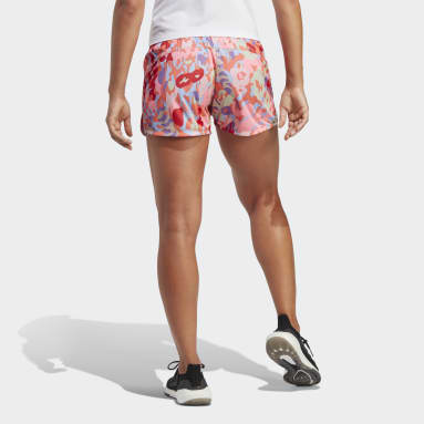 Women's Gym & Training Orange Pacer AEROREADY Train Essentials Minimal Branding Floral Print Shorts