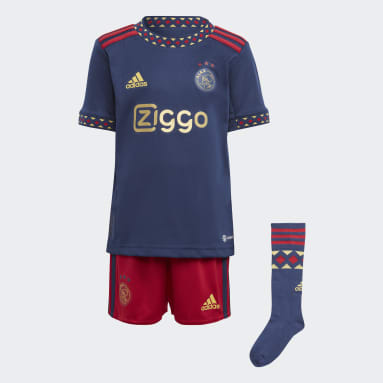 Kinder Fußball Ajax 22/23 Mini-Auswärtsausrüstung Blau