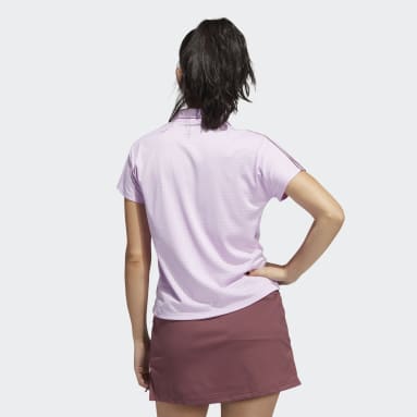 Women Golf Purple 3-Stripes Polo Golf Shirt