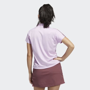 Women Golf Purple 3-Stripes Polo Shirt