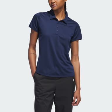 Women Golf Blue Women's Solid Performance Short Sleeve Polo Shirt