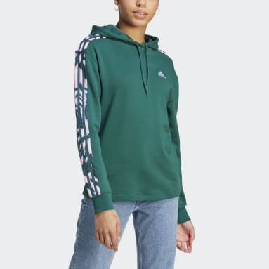 Women's Sportswear Green Vibrant Print 3-Stripes Hoodie