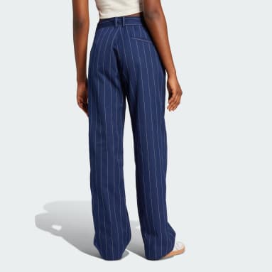 Pantalon ample sergé fines rayures