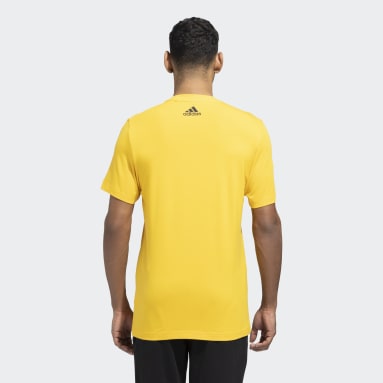 mens yellow adidas t shirt