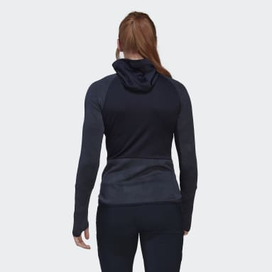 Terrex Tech Flooce Hooded Hiking Fleece Jacket Niebieski