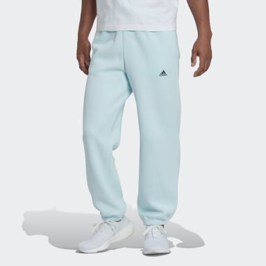 Muži Sportswear modrá Sportovní kalhoty Essentials FeelVivid Cotton Fleece Straight Leg