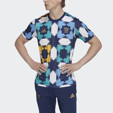 Camisa Pré-jogo Argélia Azul Homem Futebol