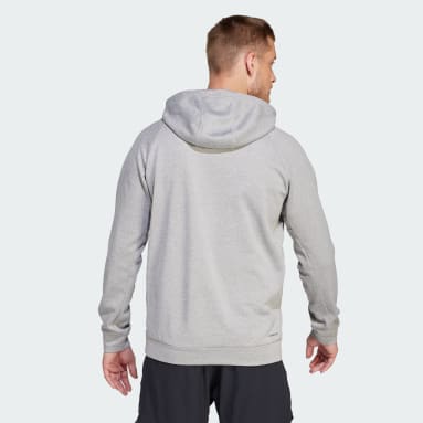 Men Training Grey Game and Go Small Logo Training Hoodie
