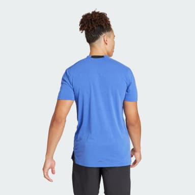 Men Gym & Training Blue Designed for Training Workout Tee