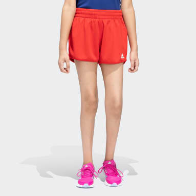 Girls Training Red LINEAR SHORTS
